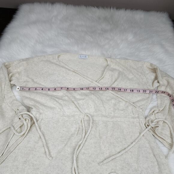 Fimfi Large Faux Wrap Drawstring Waist Sweater - Picture 5 of 7